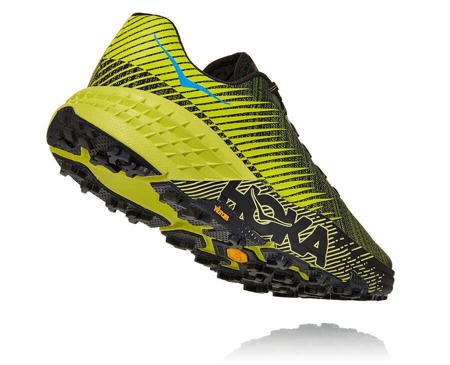 Tenis Hoka One One Trail Hombre Negros/Verdes - Evo Speedgoat - JMNC19078